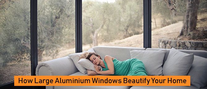 room with large aluminium windows