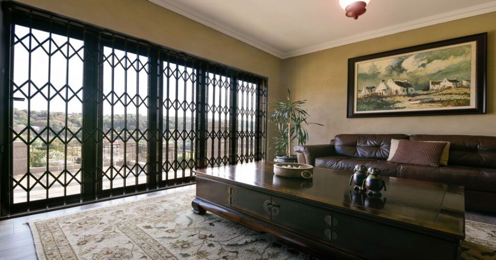 expandable security gate in lounge